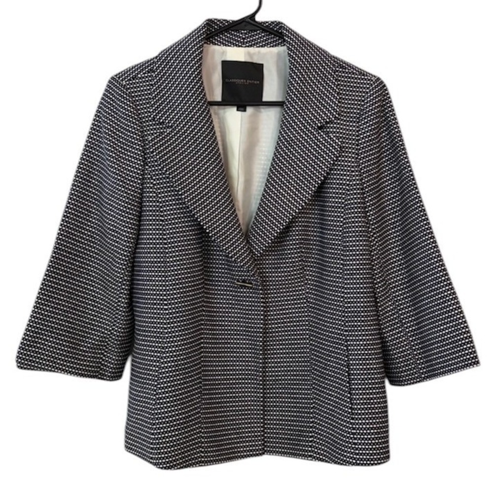 Classiques Entier Atelier Textured 3/4 Sleeve Blazer Jacket LARGE